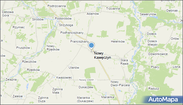 mapa Kaczorów, Kaczorów gmina Nowy Kawęczyn na mapie Targeo